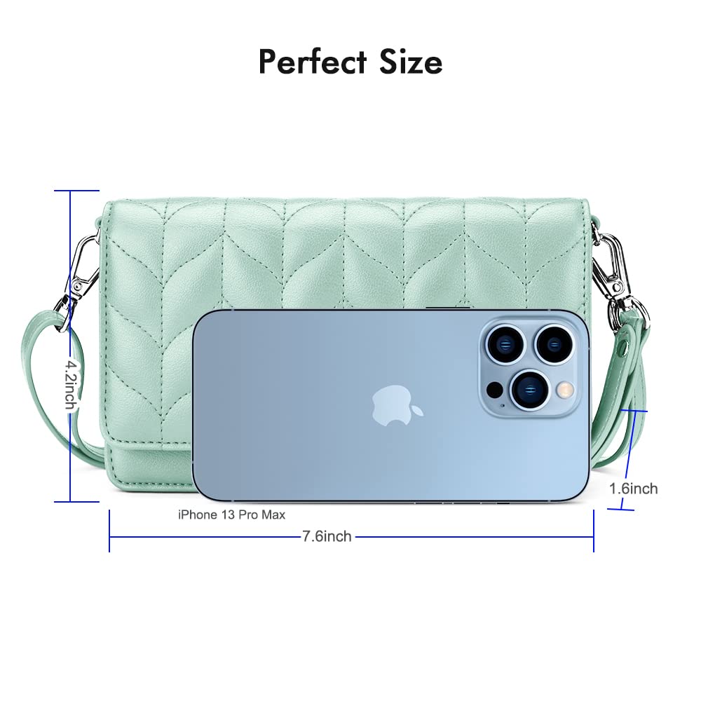 Nuoku Women's Small RFID Blocking Crossbody Purse - Slim Phone Wristlet Wallet with Detachable Strap, 6 Card Slots - Perfect for Travel, Shopping & Everyday Use