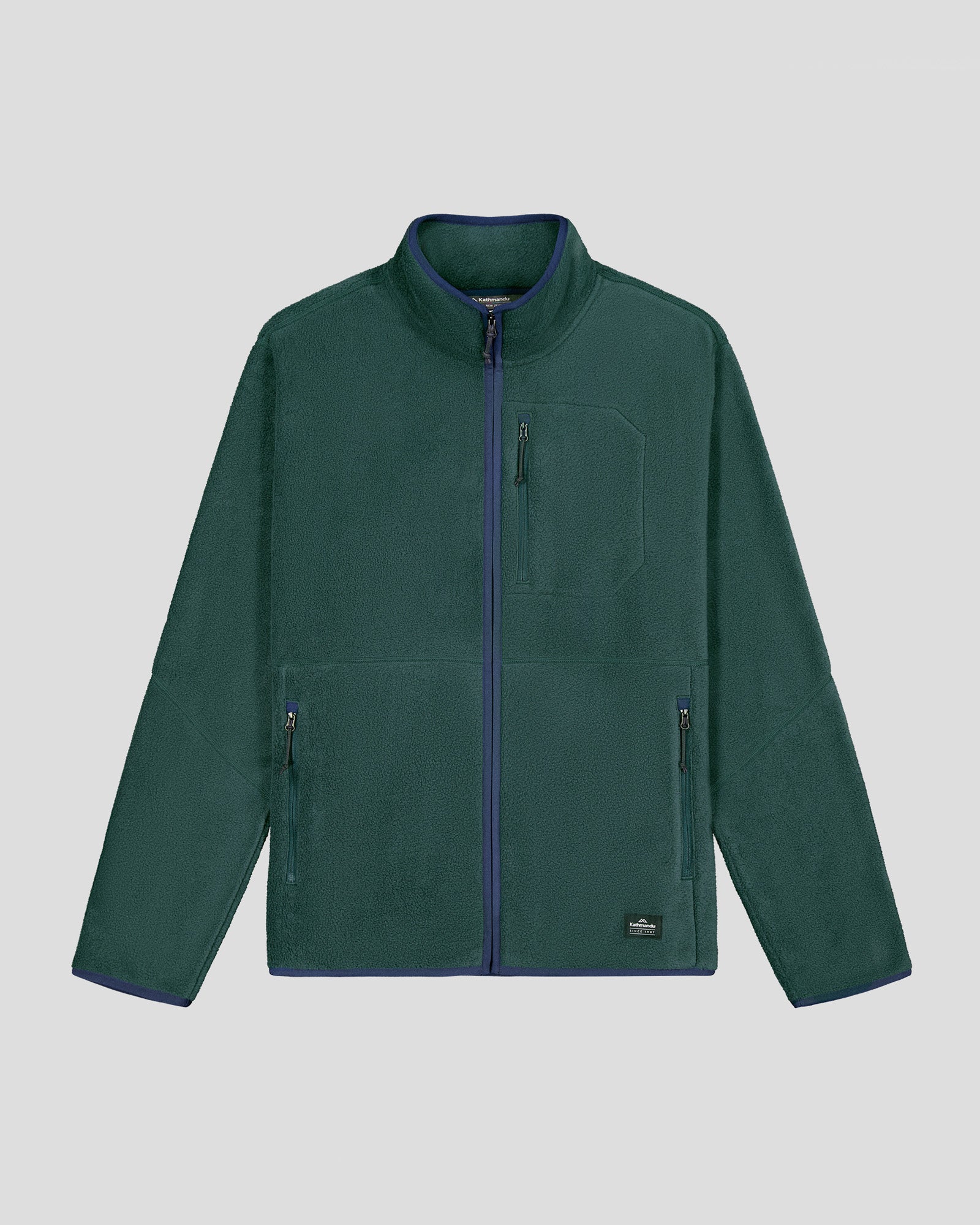 Men's Trailhead Fleece Jacket - Waterproof Windproof Outdoor Hiking Jacket for Men - Deep Forest Green - Perfect for Camping, Hiking & Winter Adventures