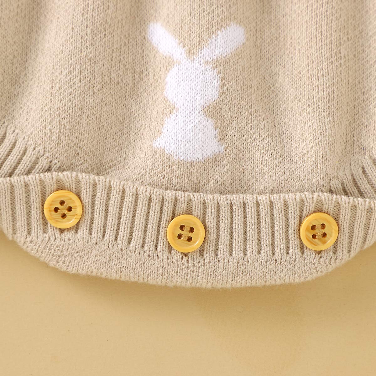 MoZiKQin Baby Girl & Boy Easter Bunny Romper - Sleeveless Knitted Bodysuit Jumpsuit for 1st Easter Outfit | Cute Newborn & Infant Easter Clothes | Perfect for Easter Photos, Church, Family Gatherings & Spring Celebrations