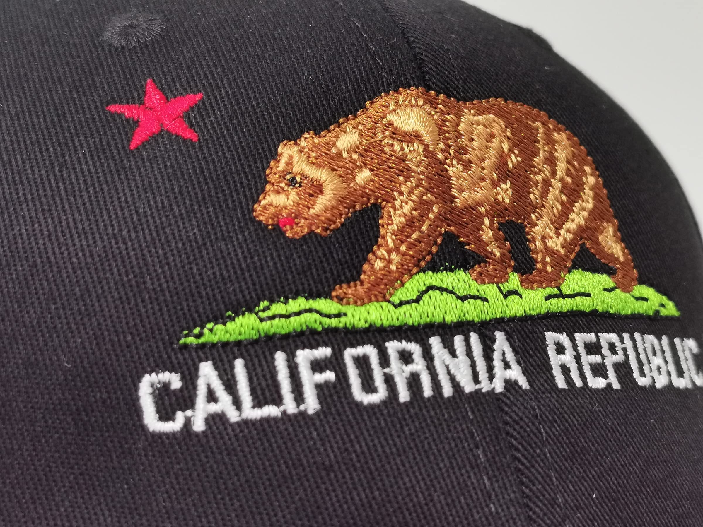 Embroidered California Bear Hats - Stylish Outdoor Caps