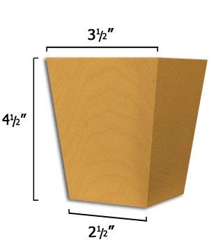Osborne Tapered Square Wooden Furniture Feet - Set of 4 Soft Maple Replacement Legs for Sofa, Couch, Dresser, Ottoman & Cabinets | Unfinished Sanded DIY Project | Perfect for Home Decor & Furniture Restoration