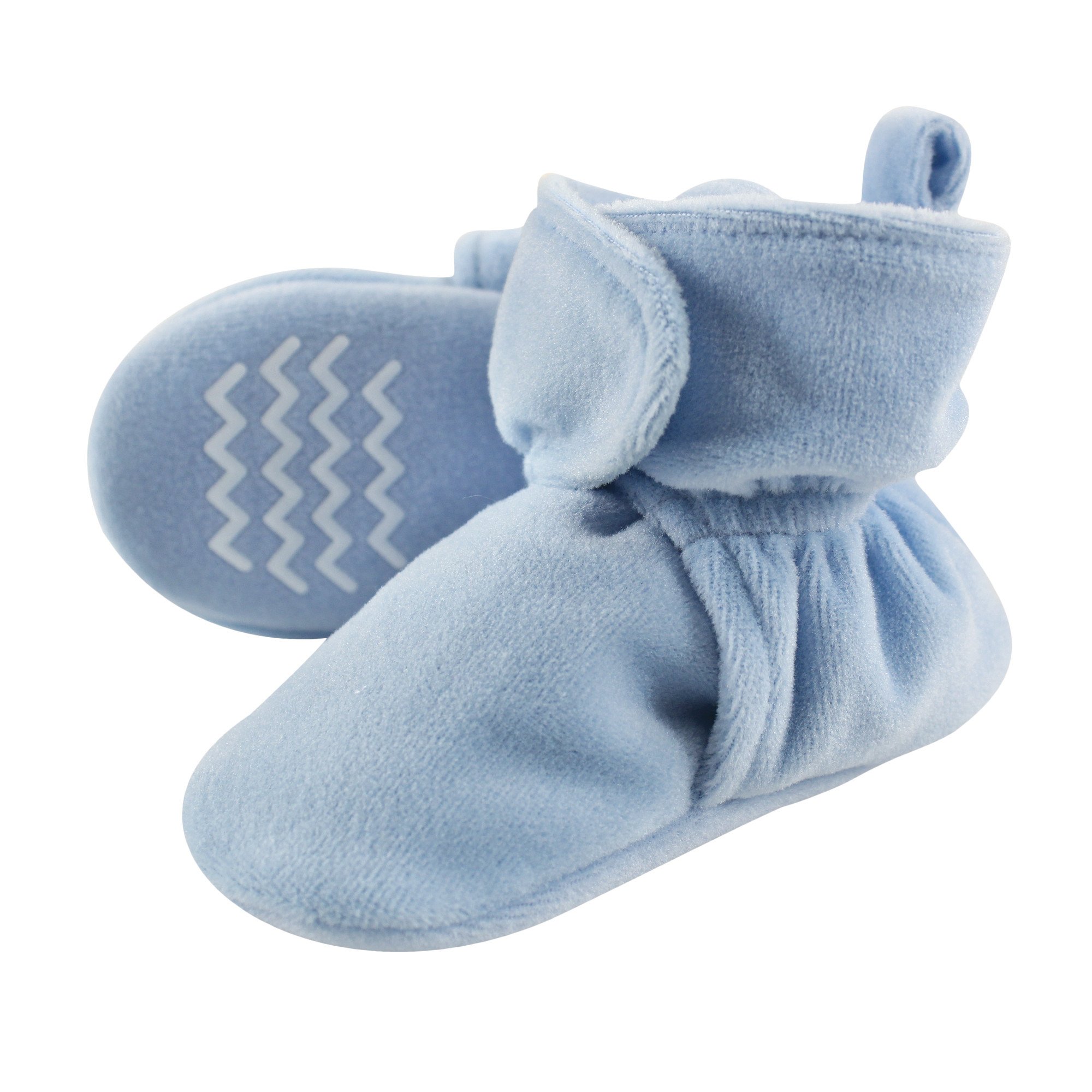 Hudson Baby Girls' Cozy Velour Booties - Soft & Warm Winter Slippers for Newborns & Toddlers - Perfect for Indoor Play, Nursery & Photo Shoots