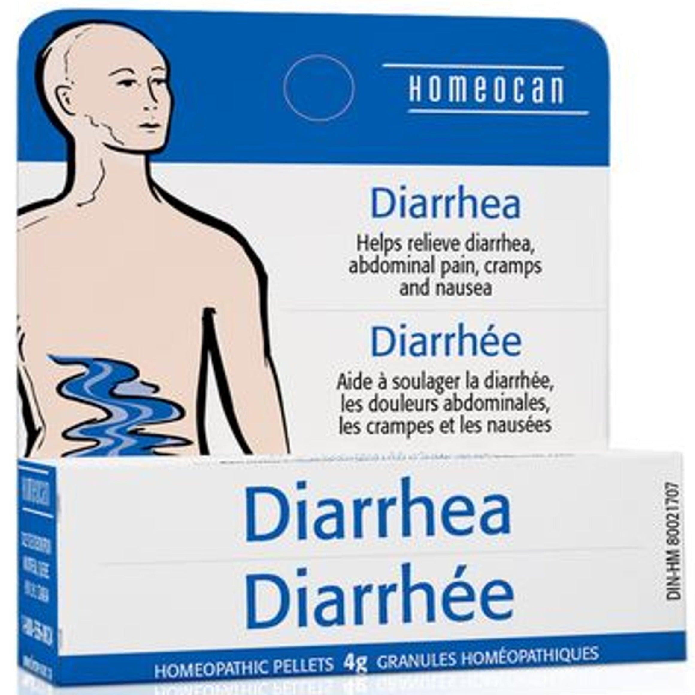 Homeocan Diarrhea Relief Pellets 4g - Fast-Acting Homeopathic Medicine for Adults & Kids - Perfect for Travel, Food Poisoning & Digestive Support