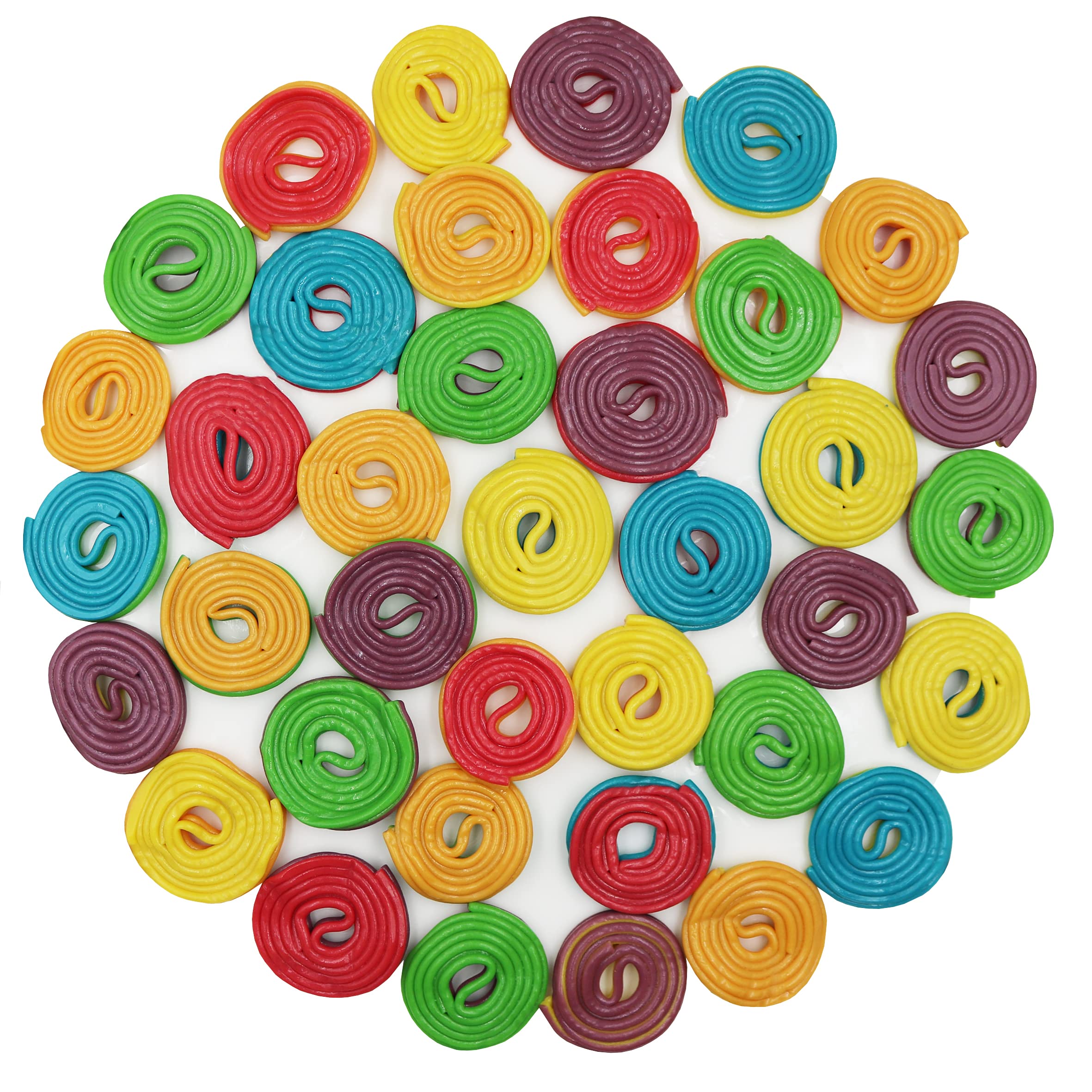 FirstChoiceCandy Licorice Wheels Gummy Candy - Two Faced Rainbow Flavor - 2 Pound Bulk Bag - Perfect for Halloween, Birthday Parties & Movie Night Snacks