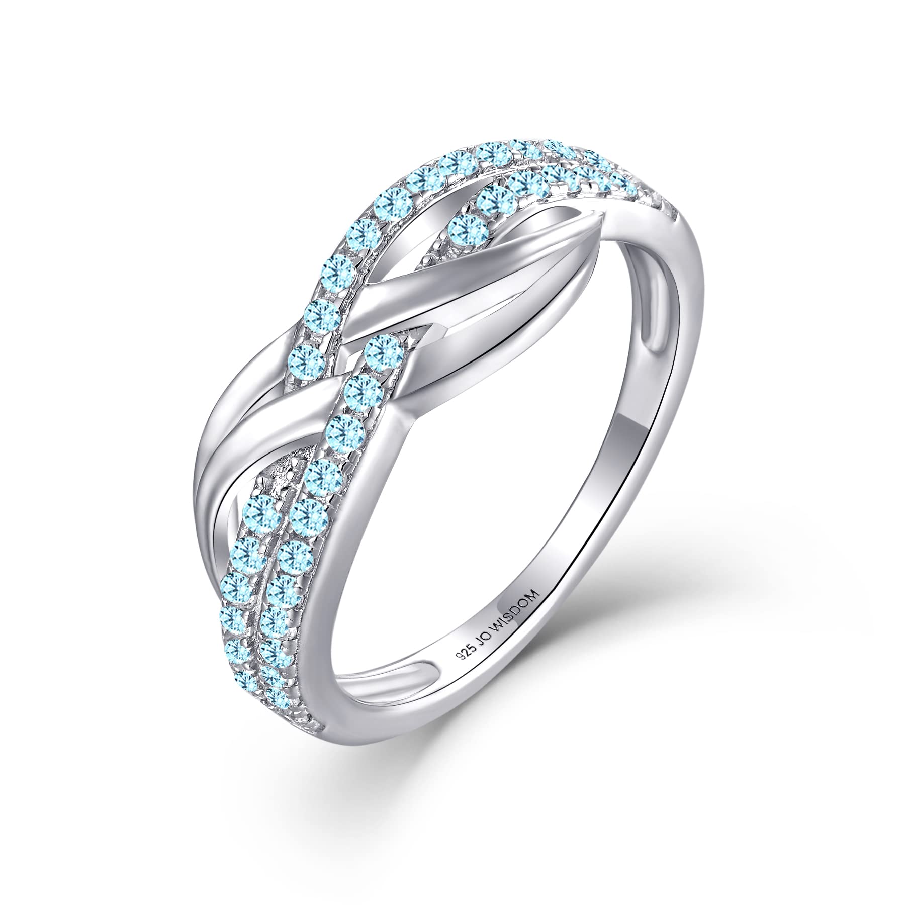 JO WISDOM Women's Celtic Knot Rings - Criss-Cross X Shape Promise Rings in 925 Sterling Silver with Cubic Zirconia | Elegant Jewelry for Anniversaries, Weddings & Special Occasions