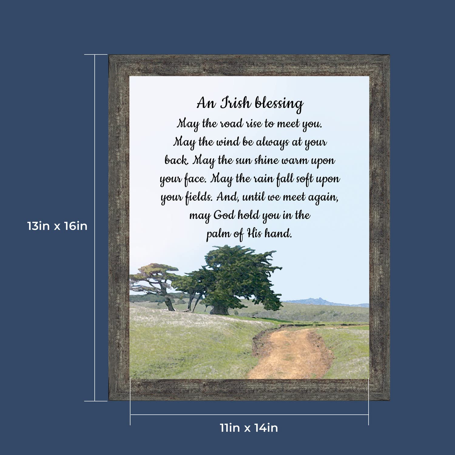 Celtic Irish Blessing Wall Decor - May the Road Rise Up to Meet You Sign - Rustic Home Blessing Plaque - Unique Irish Gifts for Women & Housewarming Presents - Perfect for St. Patrick's Day, New Home Decor & Irish-Themed Rooms