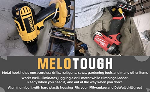 MELOTOUGH Heavy Duty Tool Belt Hook & Holster for Cordless Drill - Secure Drill Holder for Electricians, Carpenters & DIY Projects