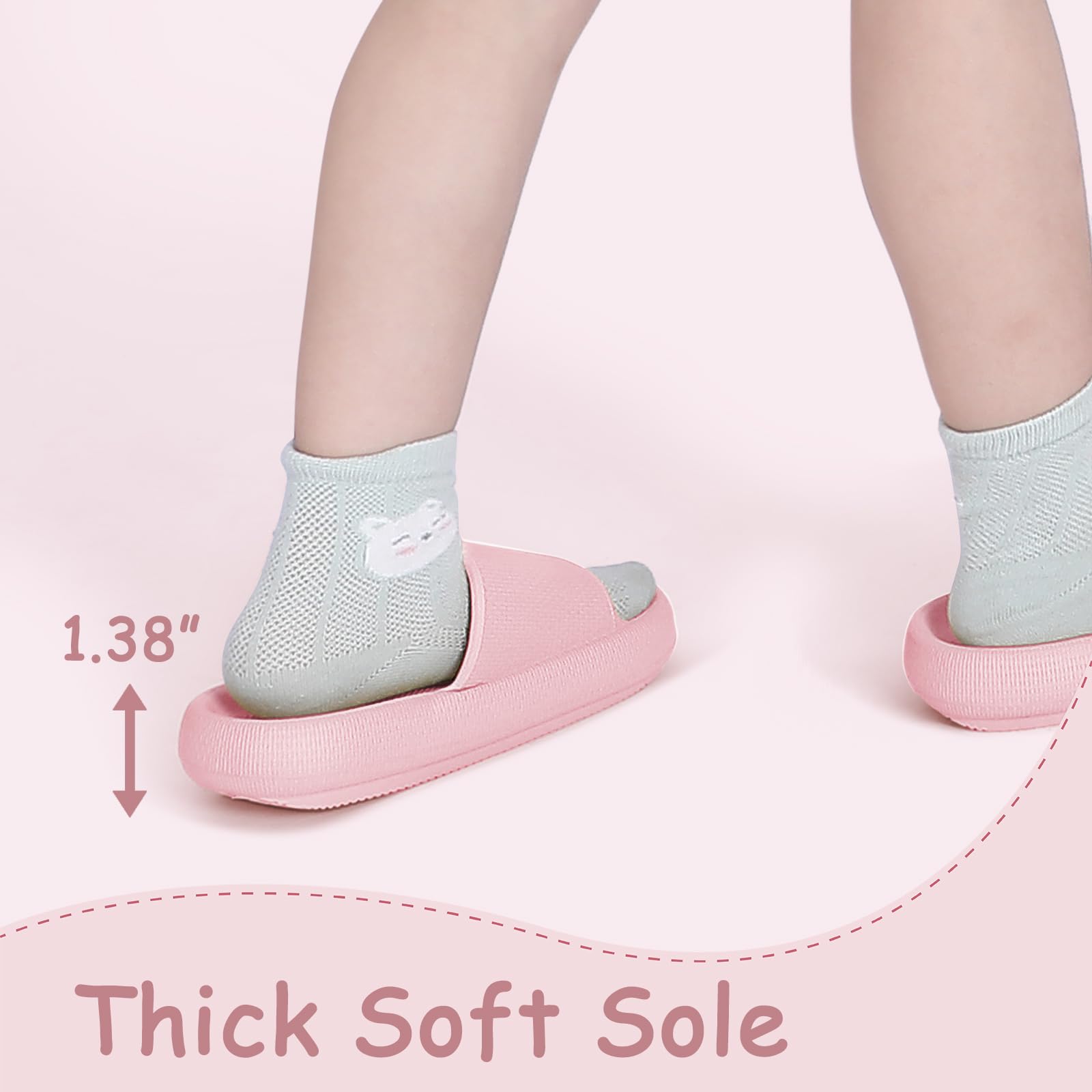 Kids Cloud Slides - Soft Pillow Slippers for Boys & Girls | Non-Slip Shower Sandals with Thick Sole | Perfect for Beach, Pool, Bathroom & Summer Activities