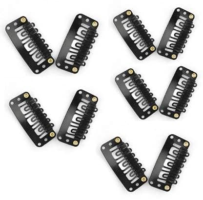Stylazo 10-Piece Hair Wig Clips Set - Toupee & Extension Clips for Men & Women - Secure Hair Attachment & Bonding Clips (Black) - Perfect for Cosplay, Hair Loss Solutions & Styling