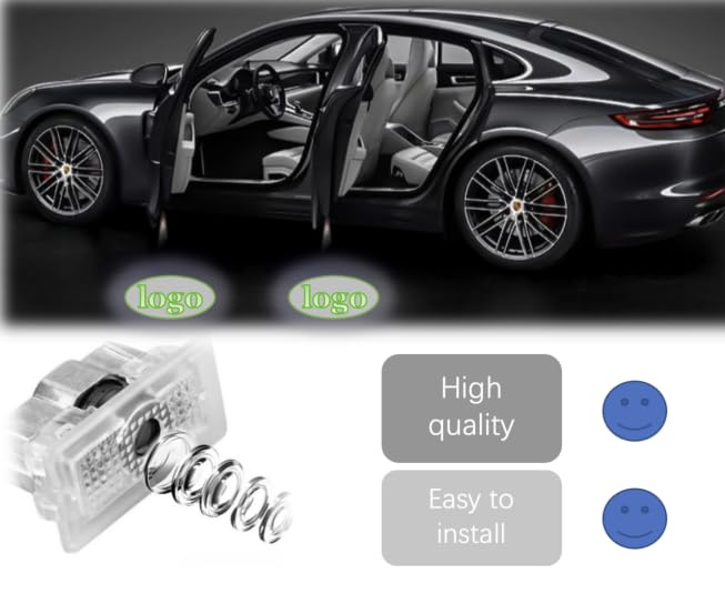 4 Pcs Ultra-Bright Ghost Shadow Logo Projector Lights for Tesla Model 3/S/Y - Car Door Welcome Puddle Lights with Custom Brand Logo - Perfect for Nighttime Safety & Stylish Vehicle Customization