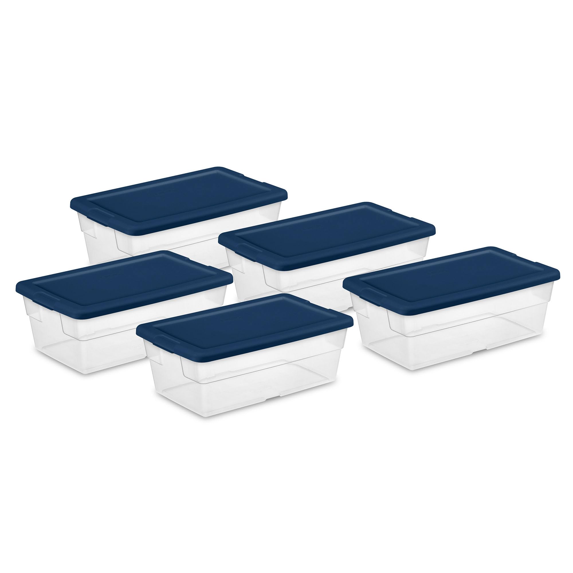 Sterilite 6 Quart Stackable Plastic Storage Bins with Lids and Handles - 10 Pack for Home, Office, Closet & Garage Organization - Space Saving & Durable Storage Containers for Efficient Household Storage