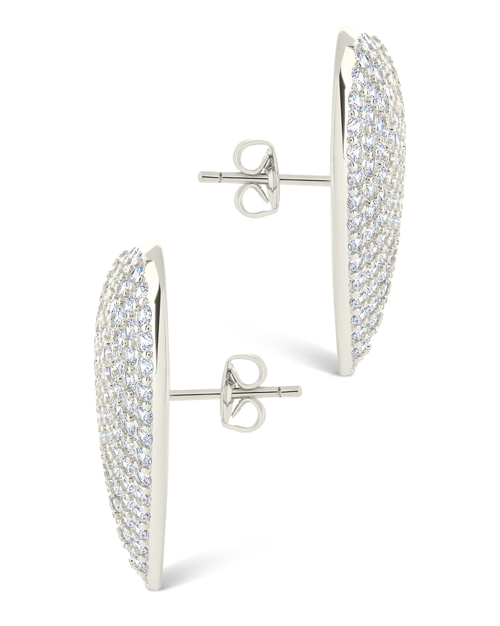 Sparkling Disco Heart CZ Stud Earrings for Women - Elegant Rhinestone Statement Jewelry for Parties, Date Nights & Special Occasions