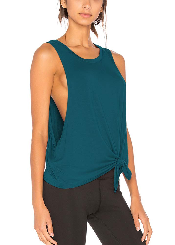 Bestisun Women's Sexy Workout Tank Tops - Yoga Clothes with Tie Knot Design, Athletic Gym Shirts & Crop Tops for Yoga, Running, Gym & Casual Wear