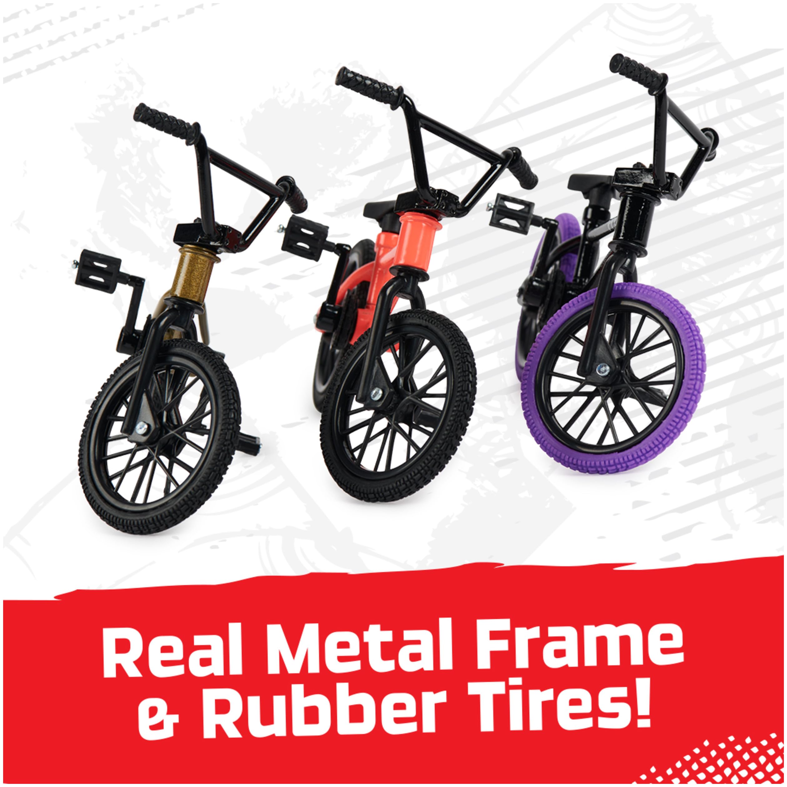 Tech Deck BMX Finger Bike 3-Pack - Collectible & Customizable Mini BMX Bicycle Toys for Kids & Adults Ages 6+ - Perfect for Stunt Shows, Desk Racing & Collector Displays (Amazon Exclusive)