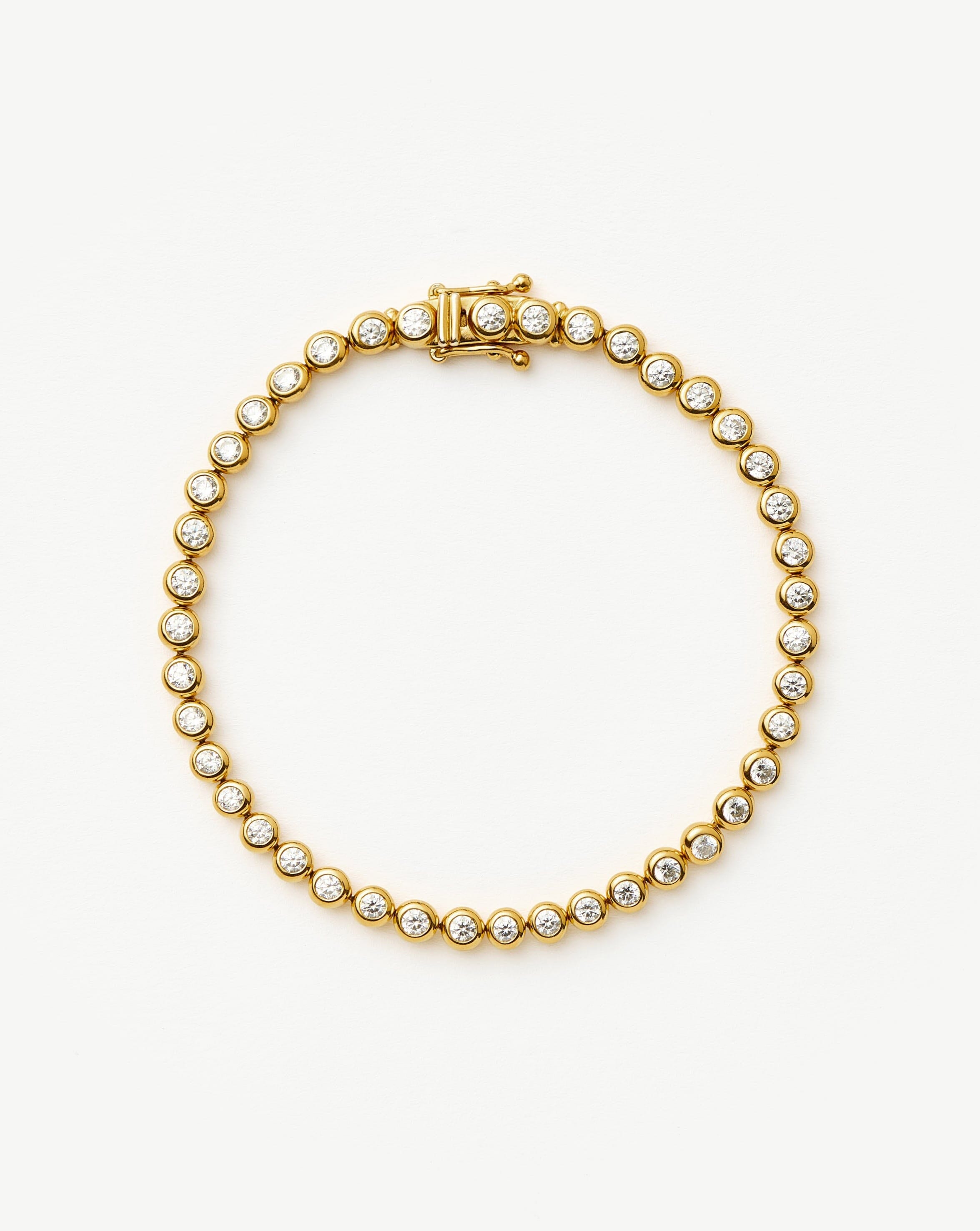 18k Gold Vermeil Cubic Zirconia Tennis Round Bracelet for Women - Elegant Jewelry Gift for Anniversary, Birthday & Special Occasions