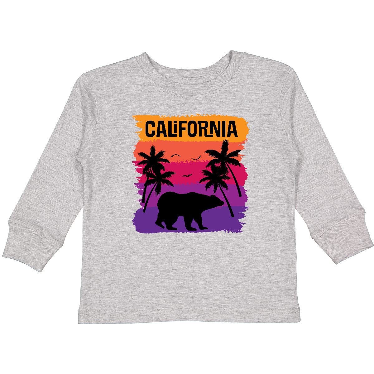 Inktastic California Sunset Vacation Beach Toddler Long Sleeve T-Shirt - Cute Graphic Tee for Boys & Girls, Soft Cotton Top for Beach Trips, Family Vacations & Outdoor Adventures
