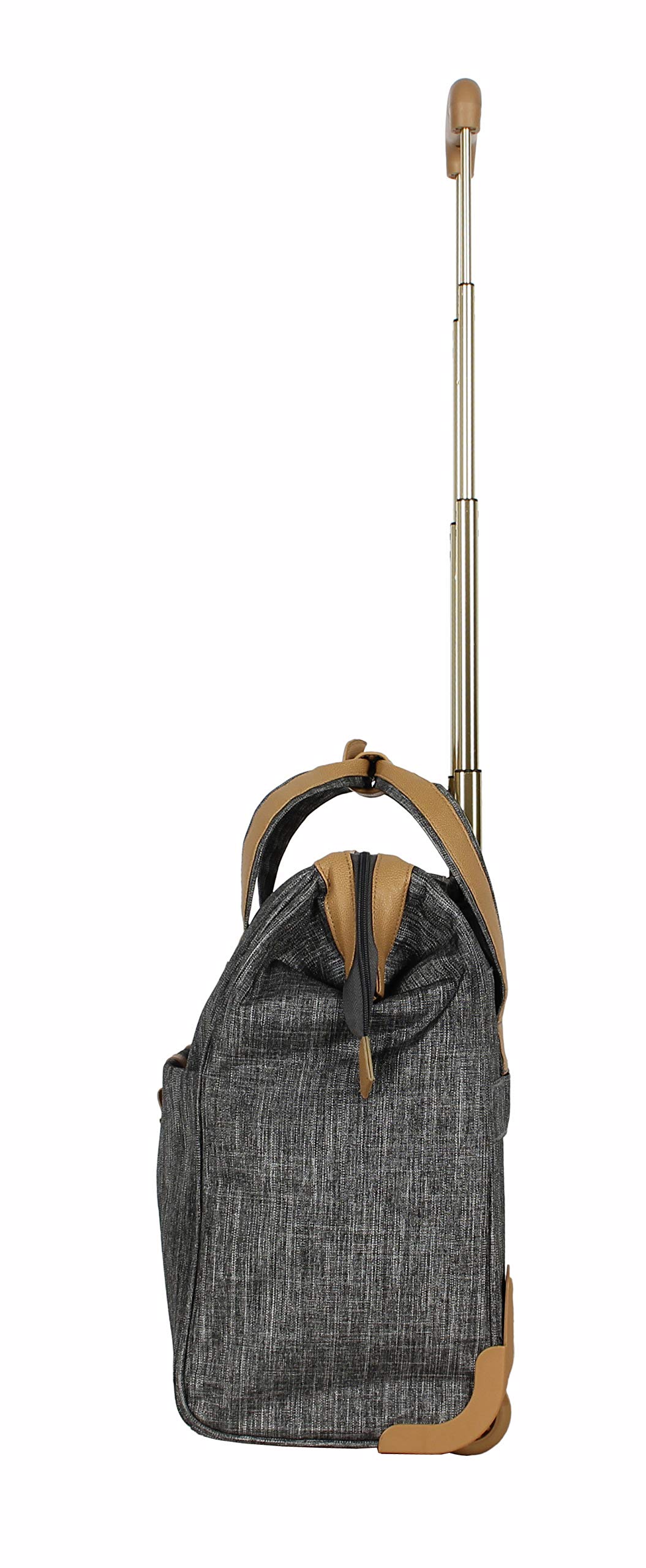 Nicole Miller 15 Inch Underseat Luggage - Lightweight Carry On Bag for Women with Spinner Wheels | Perfect for Air Travel, Business Trips & Weekend Getaways (Paige Silver)