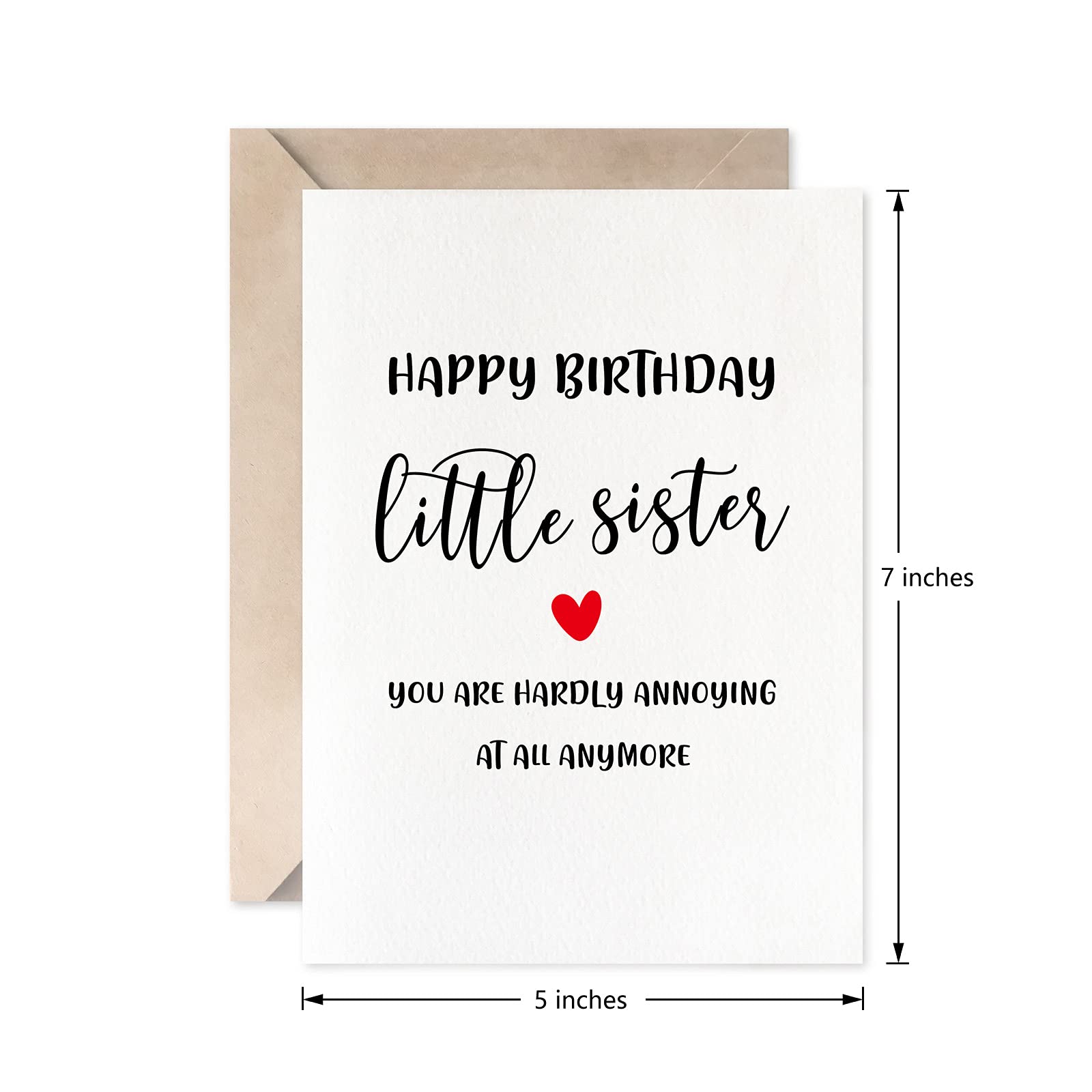 Funny Happy Birthday Little Sister Card - Cute & Heartwarming Birthday Gift from Brother or Sister - Perfect for Birthdays, Sister's Day & Special Occasions
