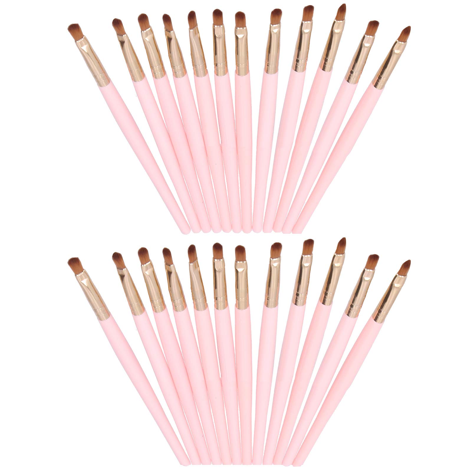 24PCS Portable Lip Brushes Set - Long Handle Lipstick Applicator & Makeup Tool for Precise Lipstick Application - Perfect for Travel, Home, and Professional Makeup Kits