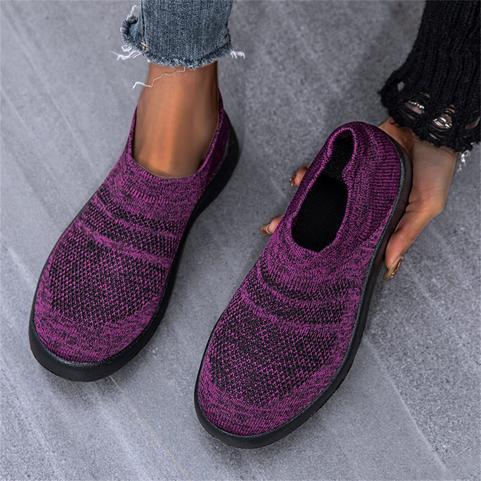 Women's Lightweight Breathable Slip-On Sneakers - Comfortable Walking Shoes for Women - Casual Brown Tennis Shoes & Cross Trainers - Perfect for Gym, Running, Travel & Everyday Wear