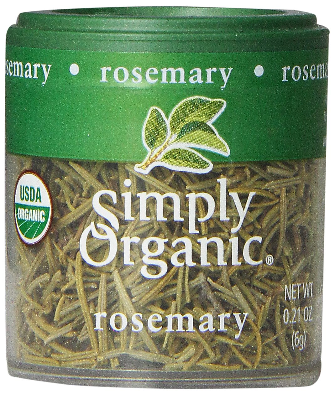 Simply Organic Whole Rosemary Leaf, Certified Organic | 0.21 oz (6g) | Rosmarinus officinalis L. | Premium Culinary Herb for Cooking, Seasoning & Aromatherapy | Perfect for Roasts, Soups, Teas & DIY Beauty Products