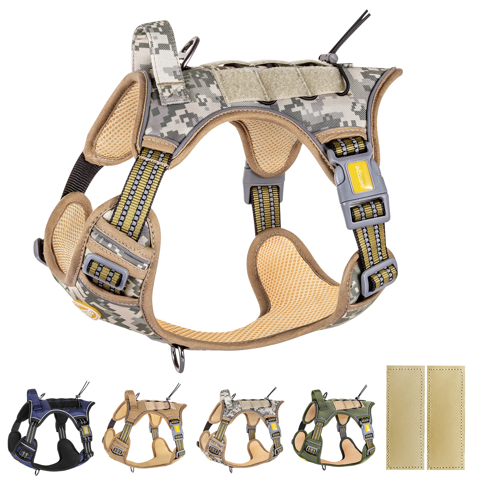 Service Dog Harness No Pull - Reflective Military Vest with Handle for Training | Adjustable Working Pet Harness for Small, Medium & Large Dogs | Ideal for Service Training, Outdoor Adventures & Daily Walks