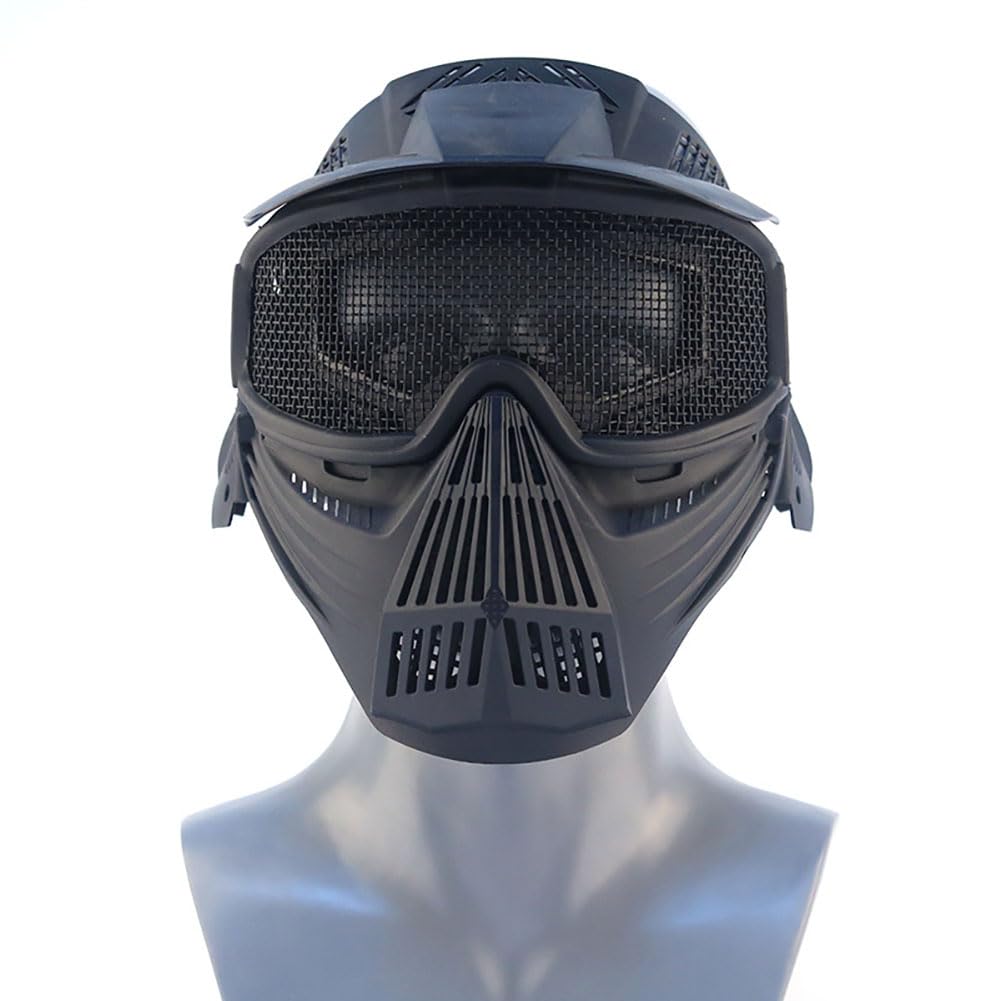 Tactical Airsoft Mask - Full Face Protection for Airsoft, Paintball, Tactical Gaming & Outdoor Sports | Halloween Cosplay & Costume Accessories | Durable & Comfortable Design for Extreme Activities