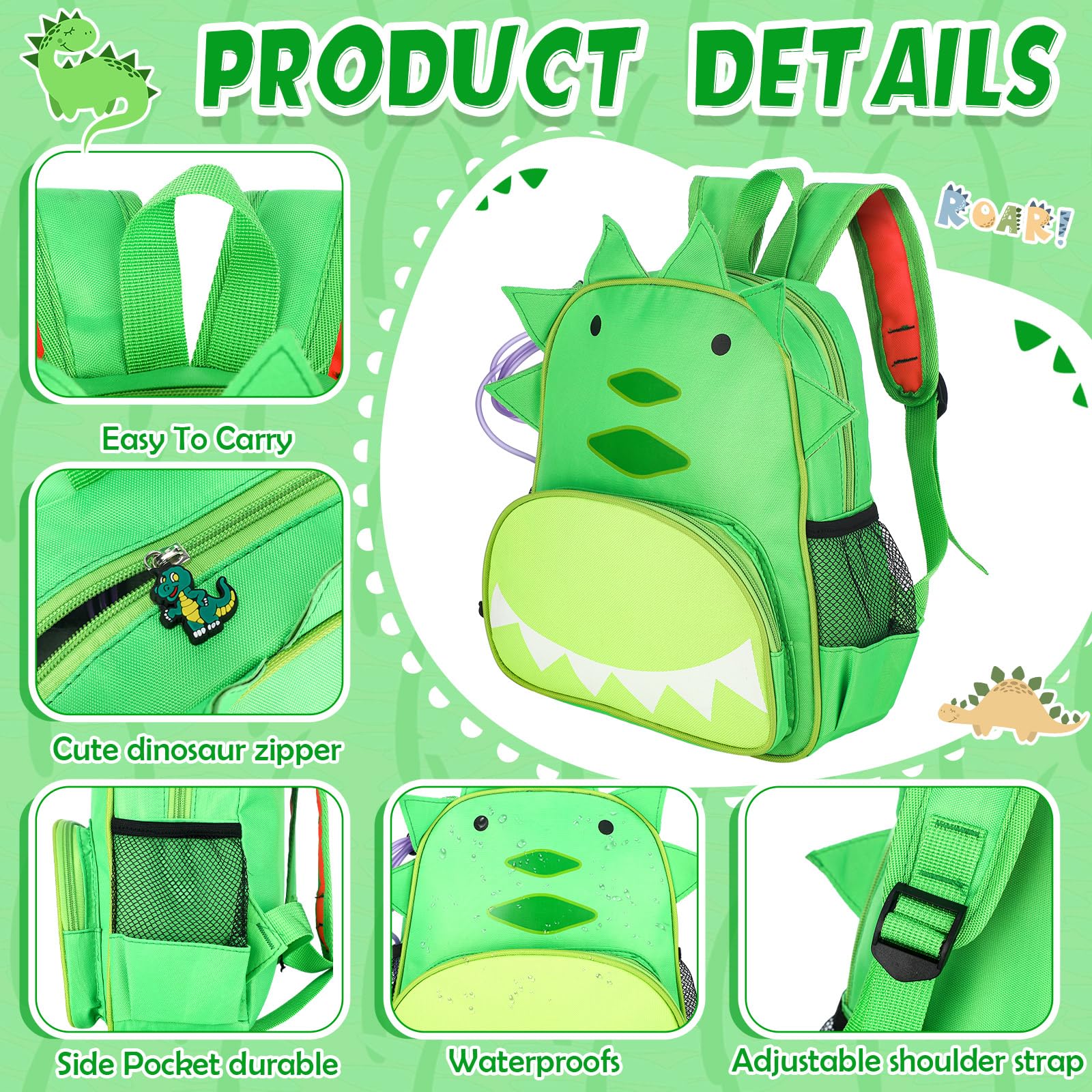 G Tube Backpack for Enteral Feeding Pump - Dinosaur Print, Portable Medical Bag for Kids & Adults