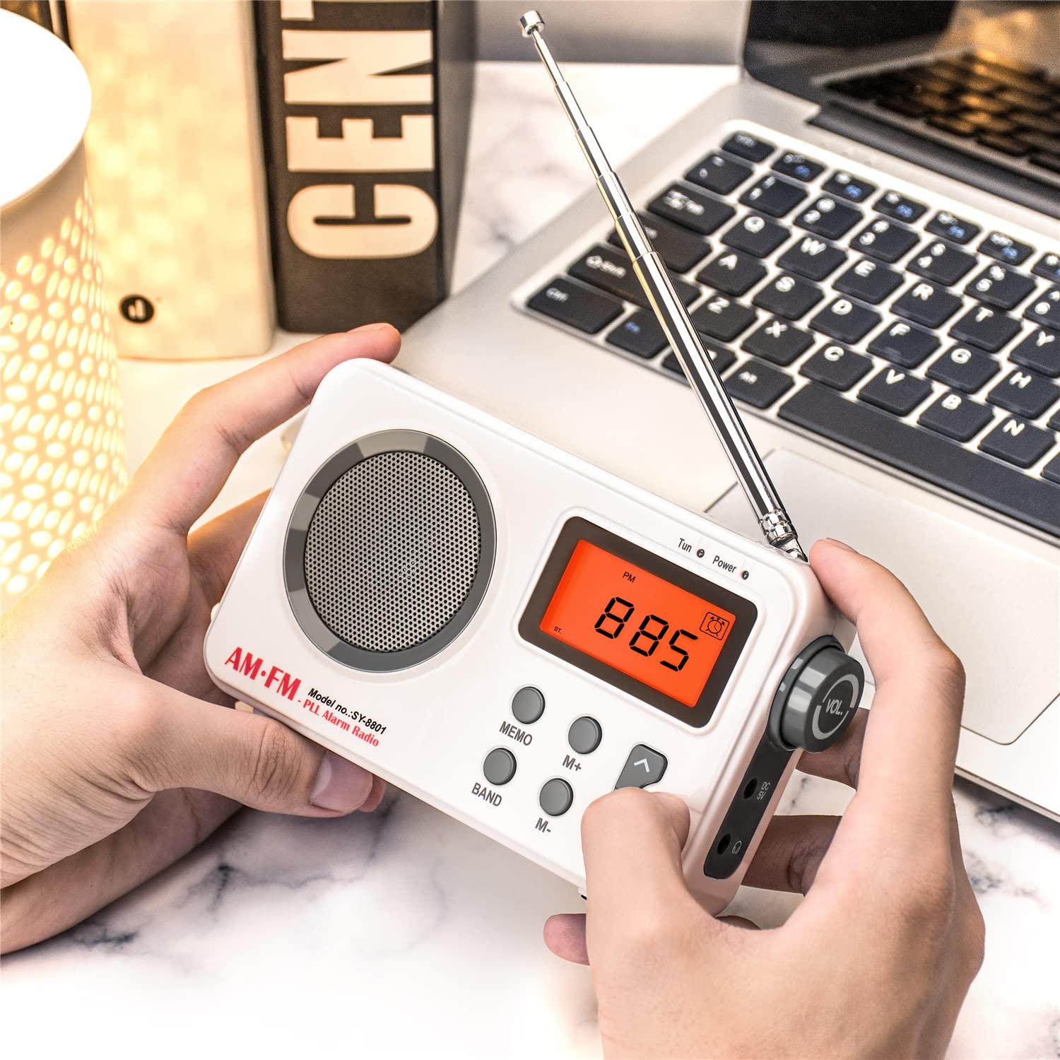Portable AM/FM Transistor Radio with Excellent Reception & High Sound Quality - Digital Display, Alarm Clock, Manual Tuning & Headphone Jack - Perfect for Home, Office, Travel & Emergency Use