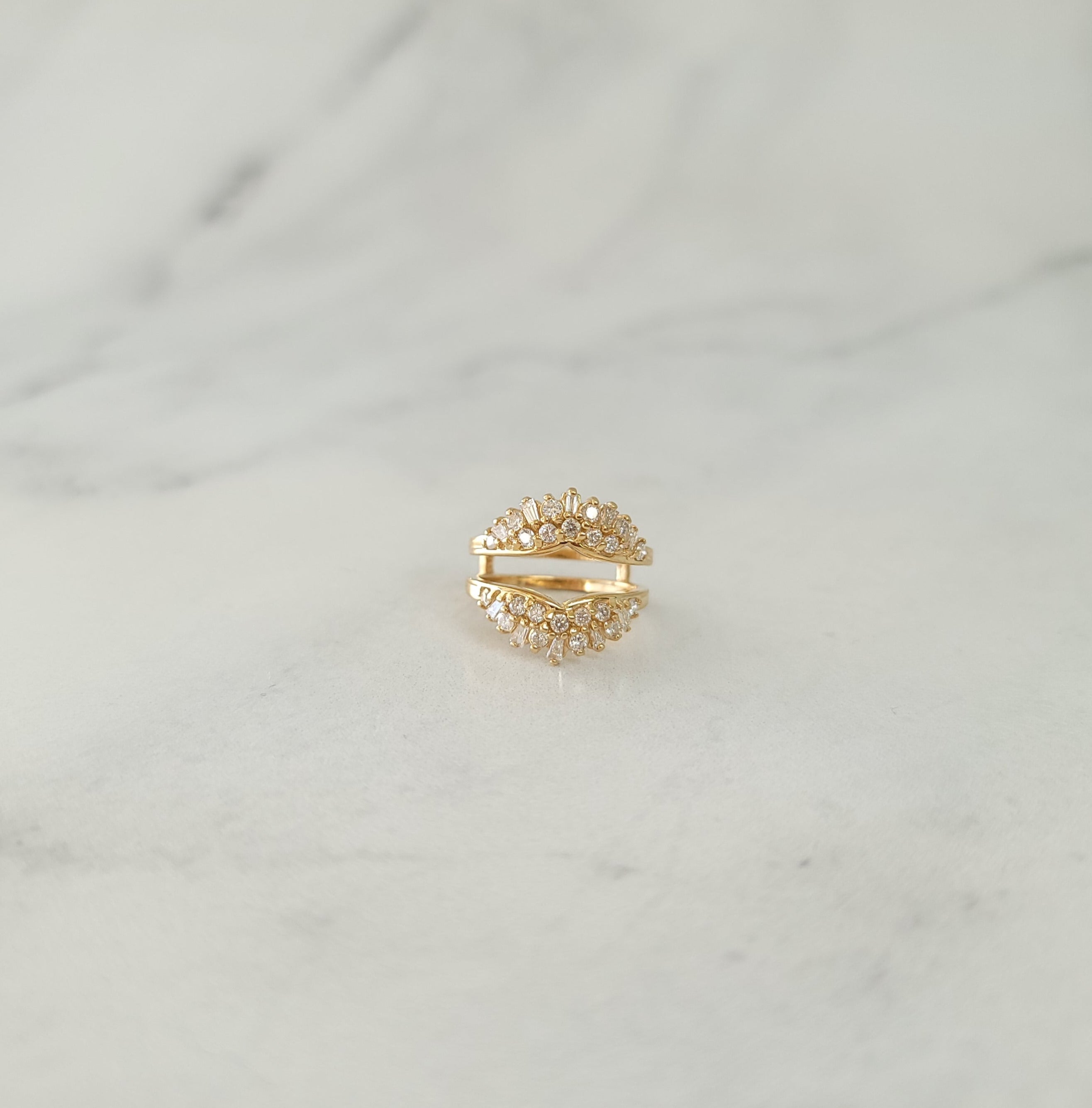1 Carat Baguette Cluster Ring Enhancer - Elegant Wedding Band Wrap for Engagement Rings & Anniversary Gifts - Perfect for Bridal Jewelry, Proposals and Special Occasions