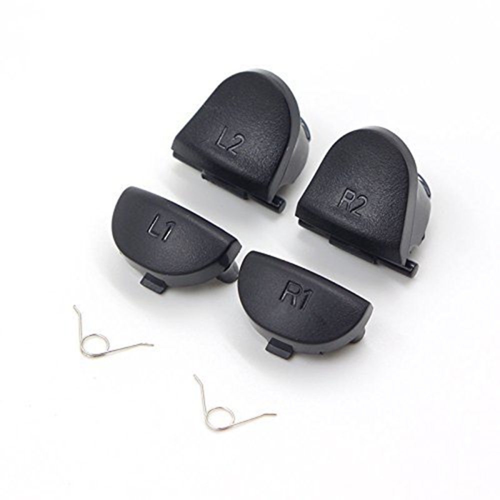 Replacement Trigger Springs & Joysticks Kit for Sony PS4 DualShock 4 Controller - Includes L1 R1 L2 R2 Buttons, 2 Thumbsticks, 4 Springs, Screwdriver & Conductive Silicone Pads - Perfect for DIY Repairs & Controller Maintenance