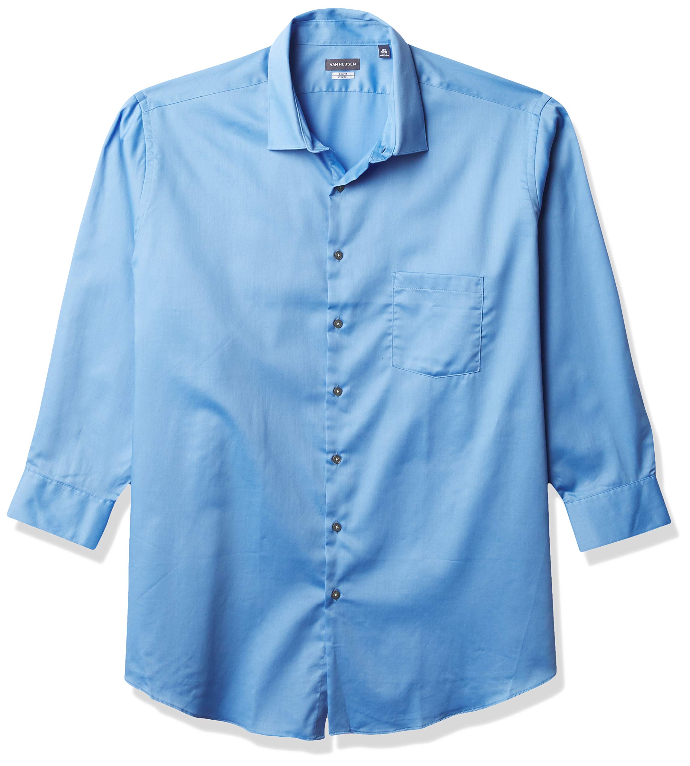 Van Heusen Men's TALL FIT Dress Shirts - Lux Sateen Stretch Solid Button Down Shirt for Big & Tall Men | Formal Office Wear & Business Attire