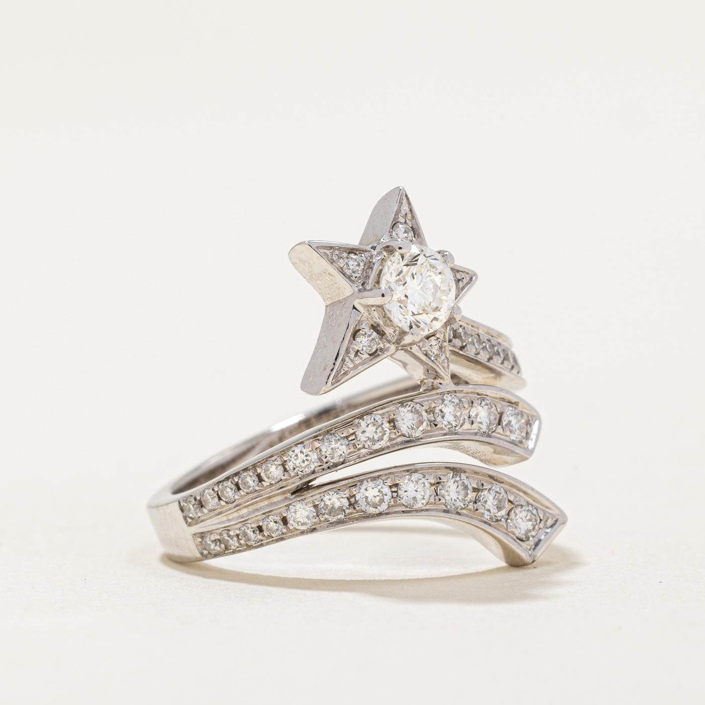 0.62ctw Diamond Shooting Star Ring - Size 3.5 - Elegant Celestial Jewelry for Women - Perfect for Anniversary, Birthday & Romantic Gifts