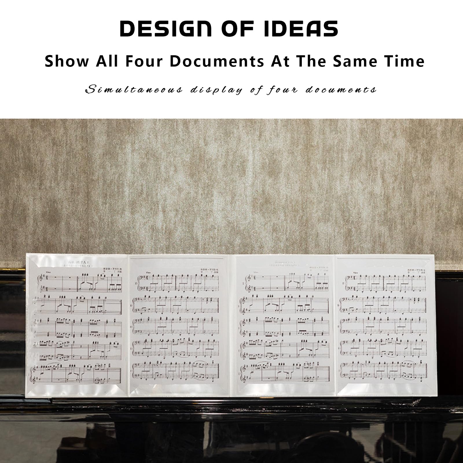 12-Piece Clear Binder Pockets for Sheet Music & Documents - A4 Size, 4-Page Display, 48-Page Capacity - Compatible with 2/3/4-Ring Binders | Perfect for Organizing Piano Music, School Work & Office Files