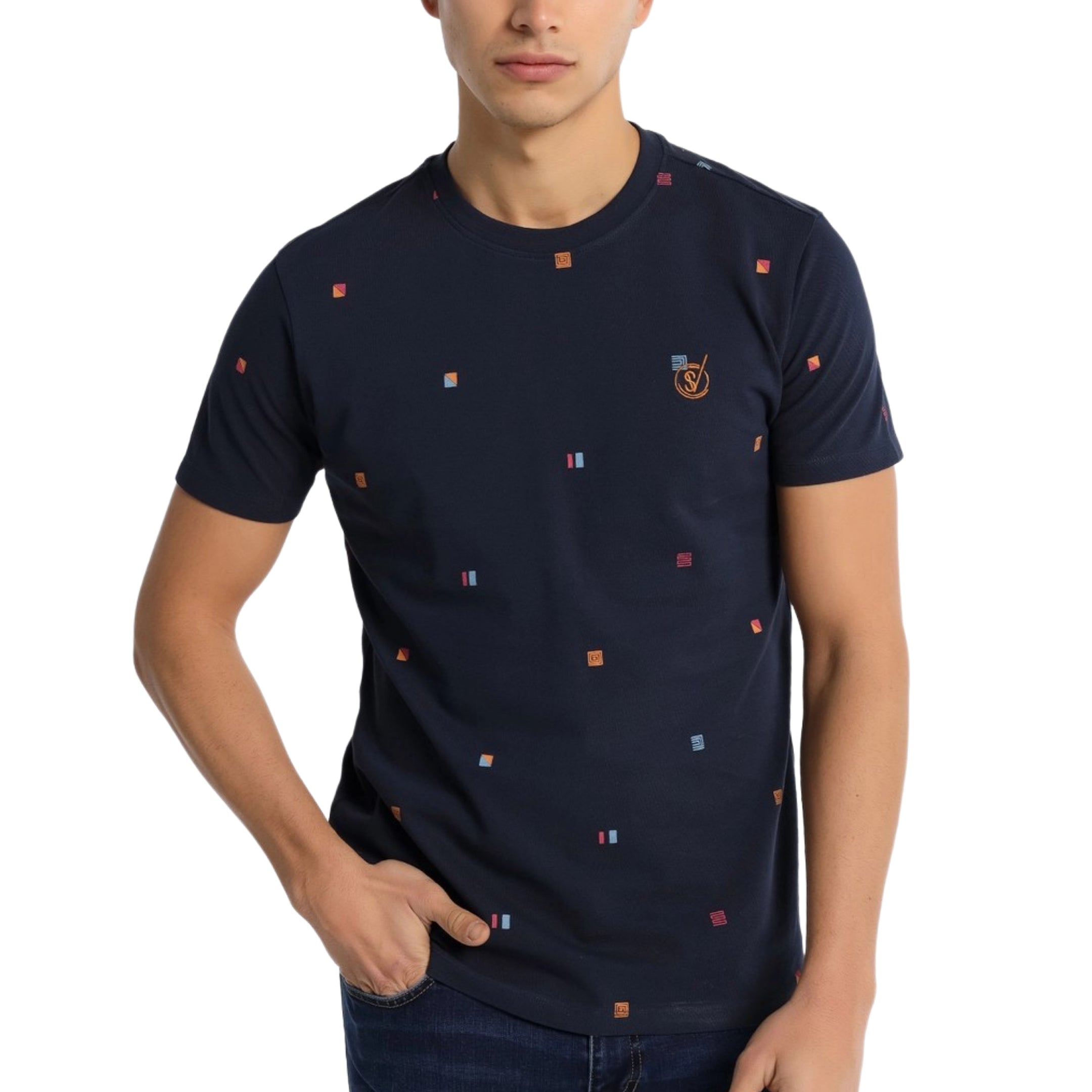 Premium 6-Pack Cotton T-Shirts for Men - Soft Navy Blue Crewneck Tees - Perfect for Casual Wear, Gym, and Everyday Comfort
