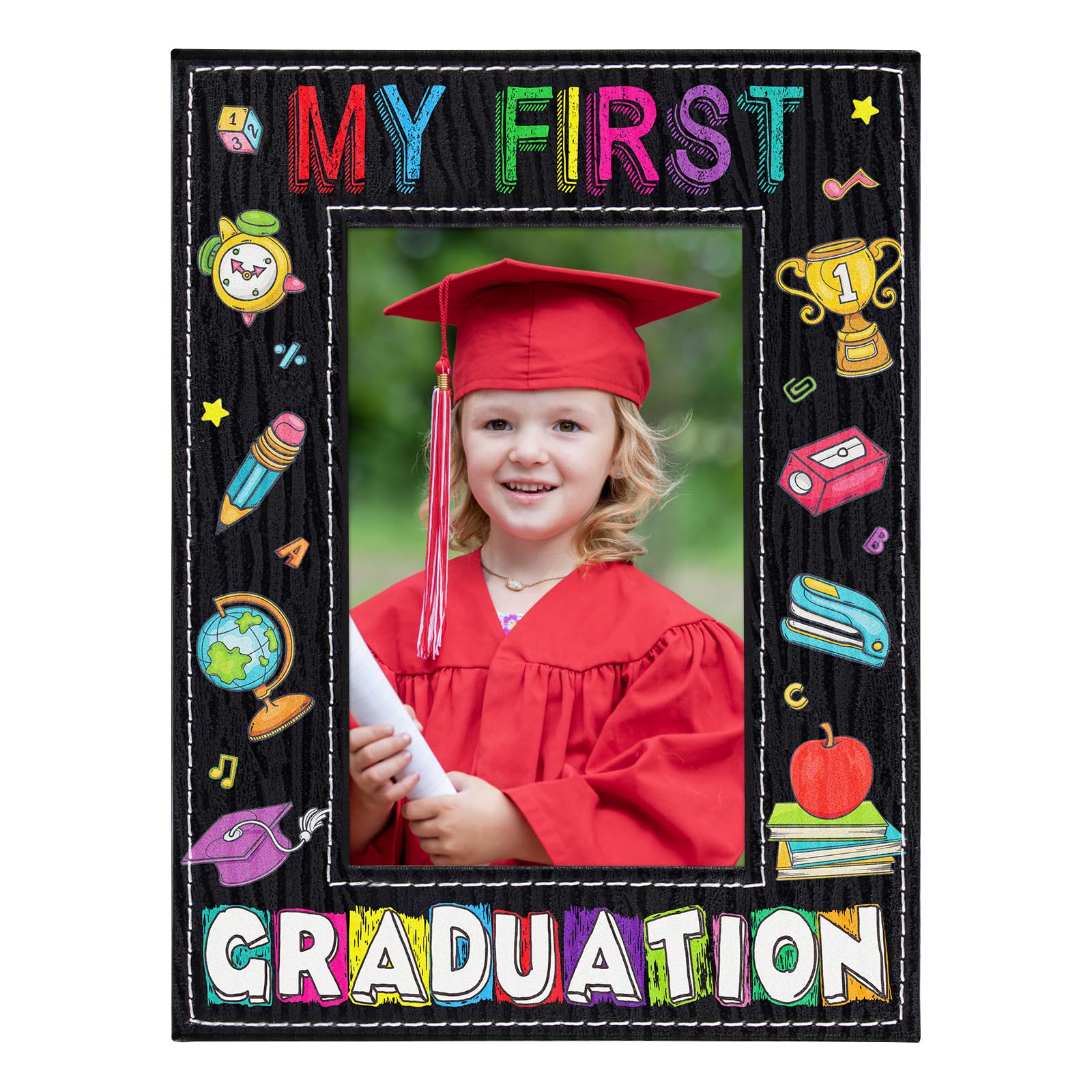 WaaHome 4x6 Preschool & Kindergarten Graduation Picture Frame - My First Graduation Photo Frame for PreK, Preschool 2025 - Perfect Graduation Gift for Kids, Boys & Girls - Ideal for School Ceremonies, Memory Keepsakes & Wall Decor