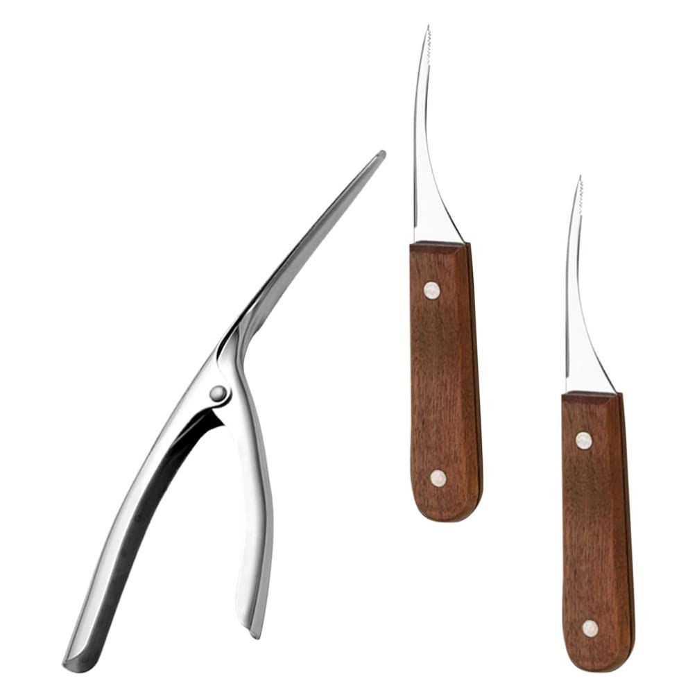 Stainless Steel Shrimp Deveiner Tool & Peeler Set - Kitchen Prawn Cleaning Knife for Easy Deveining and Peeling | Perfect for Seafood Lovers, Home Cooks & Restaurant Use