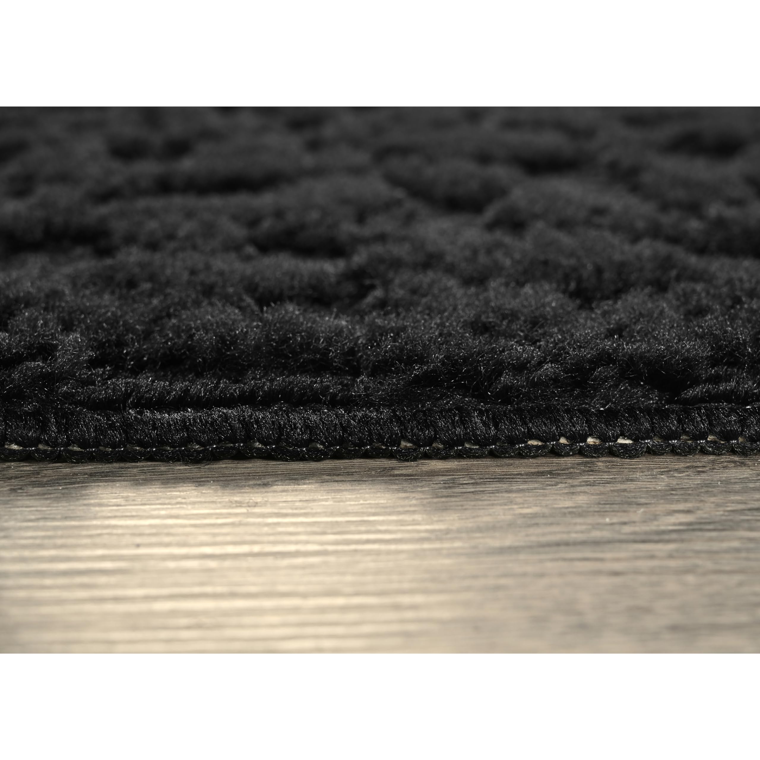 Premium Ivy Pattern Area Rug - 9x12 Feet Soft Black Indoor Rug for Living Room, Bedroom, Dining Room - Non-Slip Backing & Easy to Clean