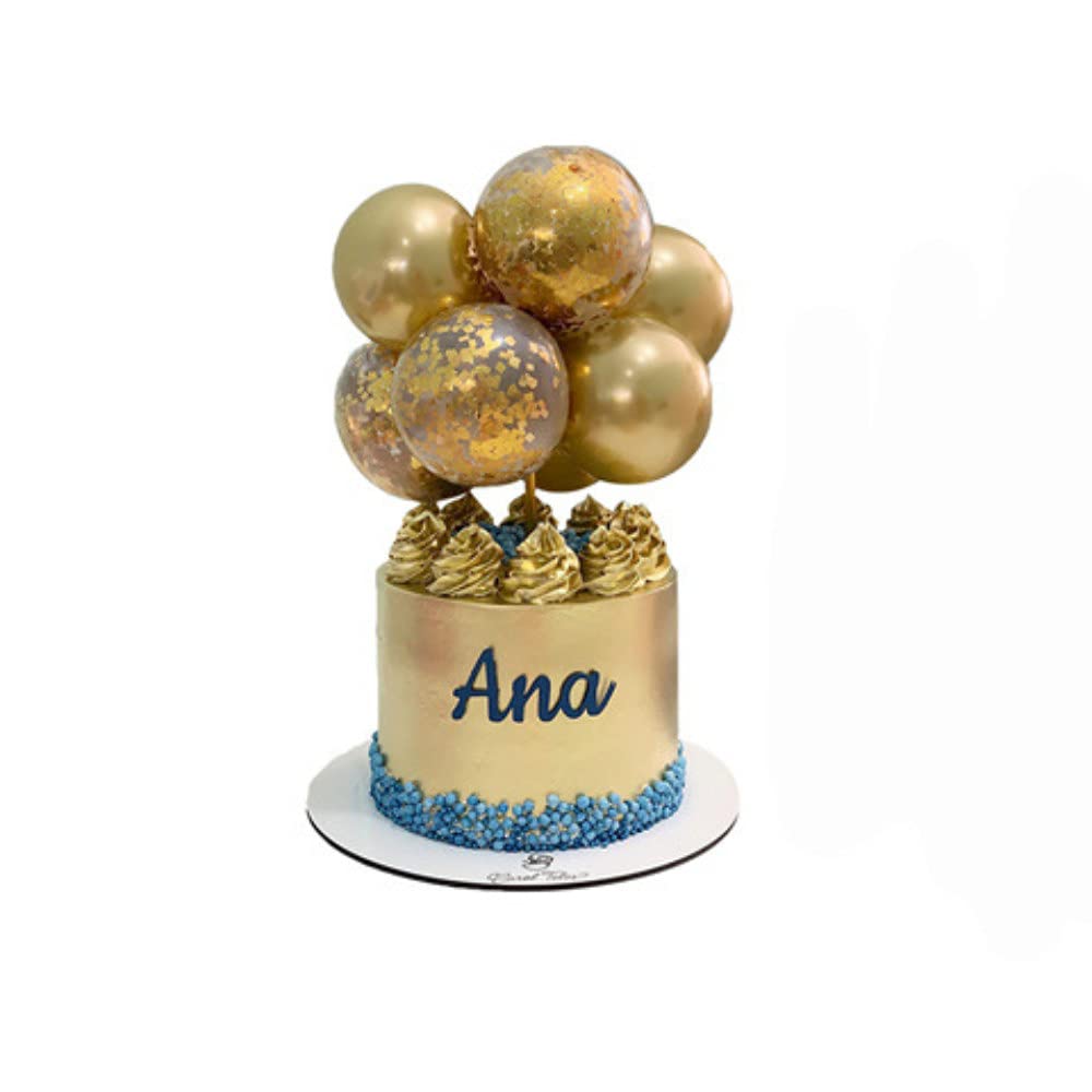 Personalized Mini Confetti Balloons Cake Topper - Birthday, Baby Shower, Wedding Decorations for Girls & Boys | Perfect for Cake Decor, Party Centerpieces & Celebration Photos