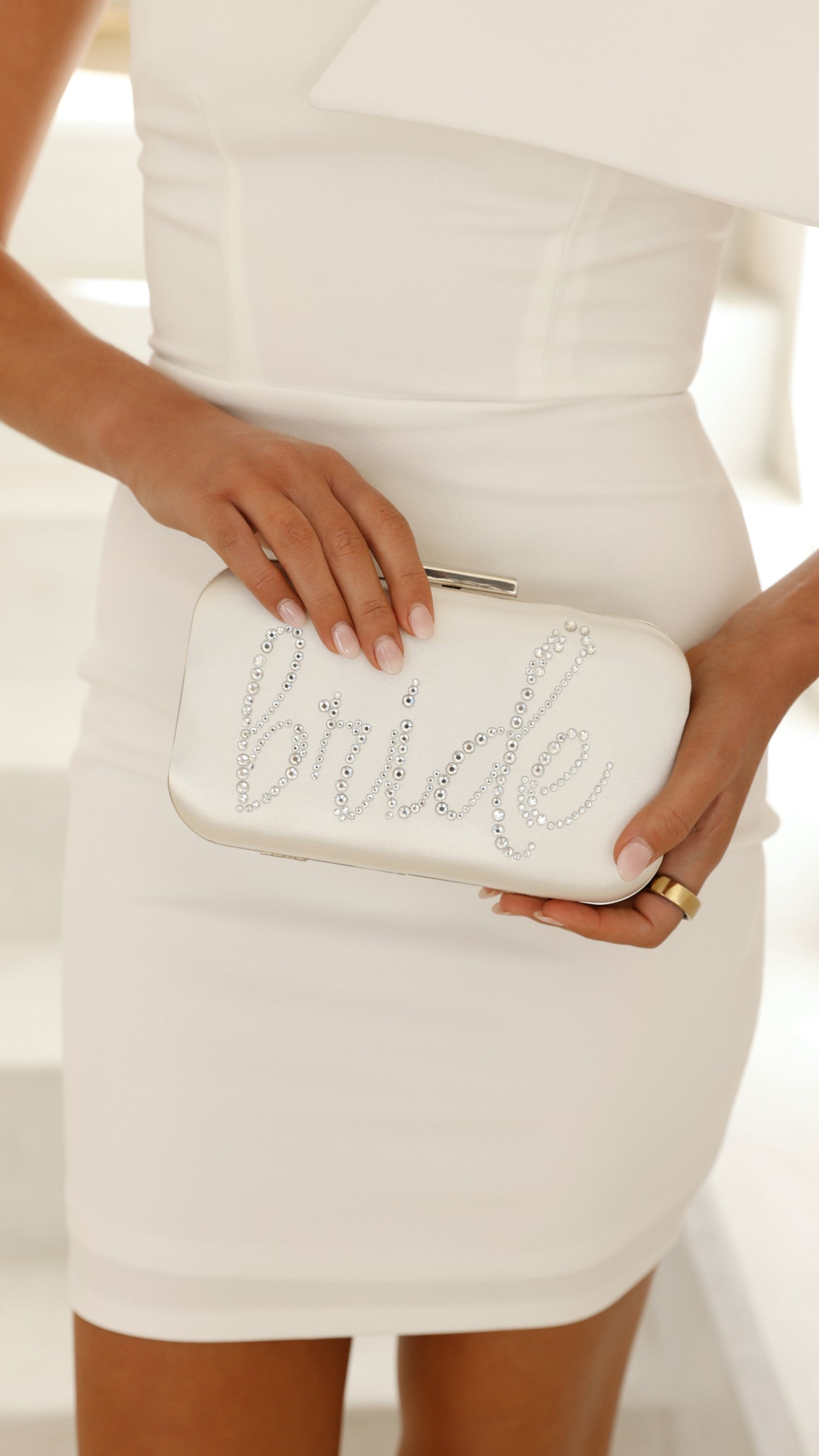 Elegant Silver Satin Bridal Clutch for Wedding - Perfect for Bride's Special Day & Formal Events