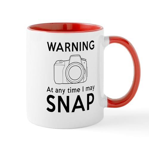 White/Red Inside - Warning May Snap Photographer Mugs