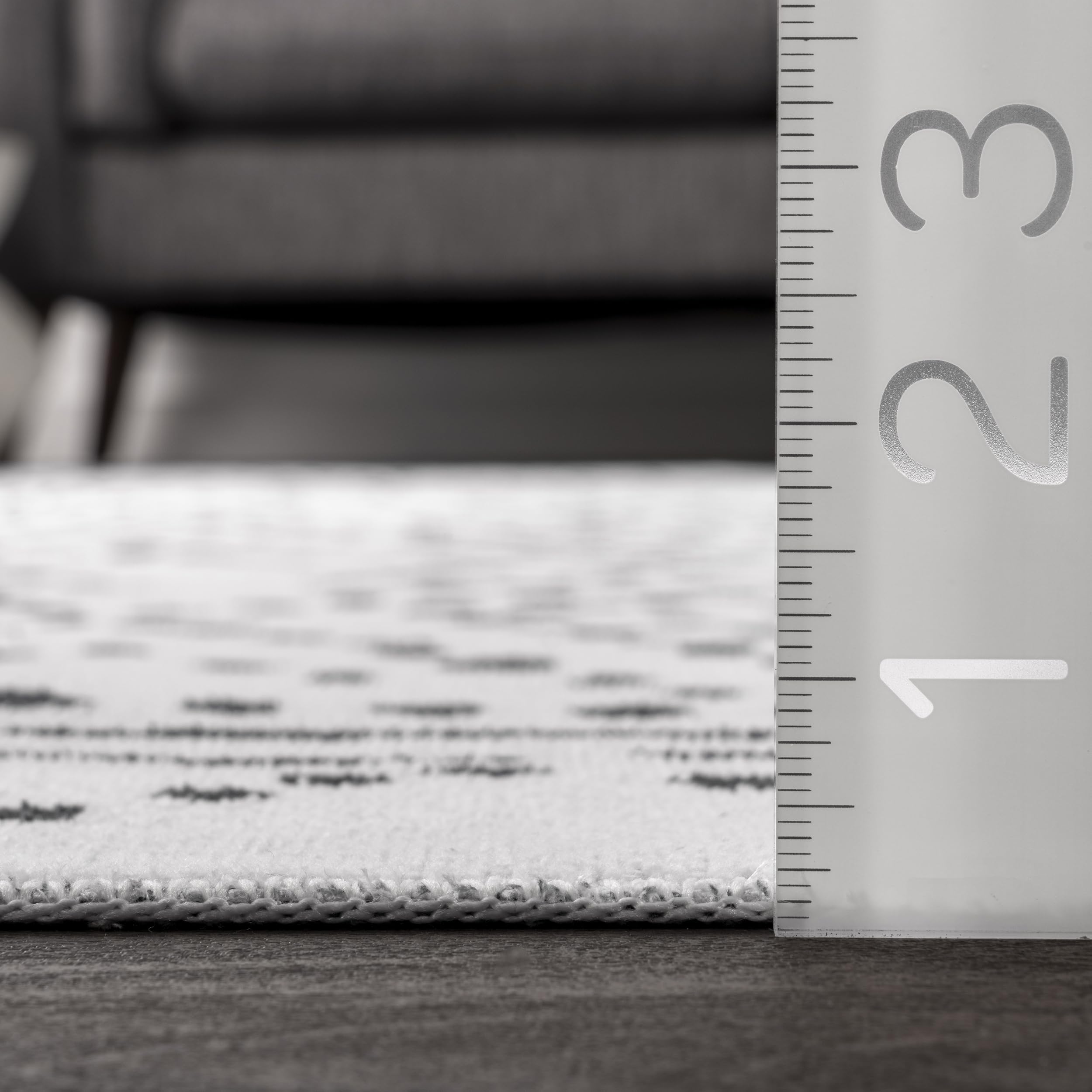 nuLOOM 8' Square SpinClean Machine Washable Stain-Resistant Area Rug with Non-Slip Backing - Low Profile Soft Rug for Living Room, Bedroom, Dining Room - Mila White - Perfect for High Traffic Areas, Pet-Friendly Homes & Modern Interior Decor