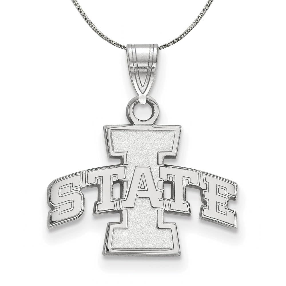 Sterling Silver Iowa State University Black Bow Pendant Necklace - Perfect for Graduation Gifts, Game Day Jewelry & School Spirit Accessories