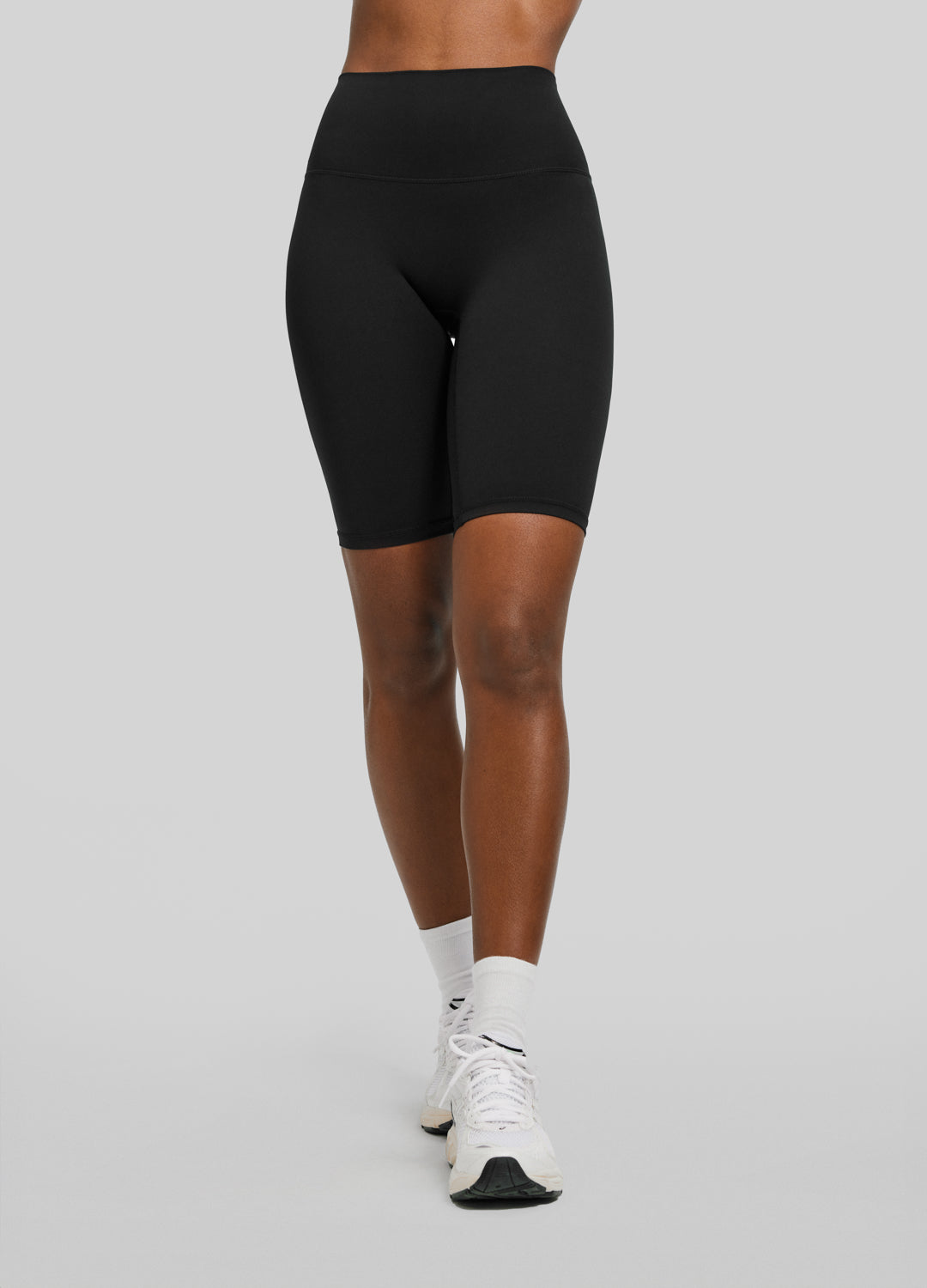 Jet Black High Waist Bike Shorts for Women - Yoga, Pilates, Running & Gym Workout - Comfortable & Stretchy Activewear for Fitness & Lounge