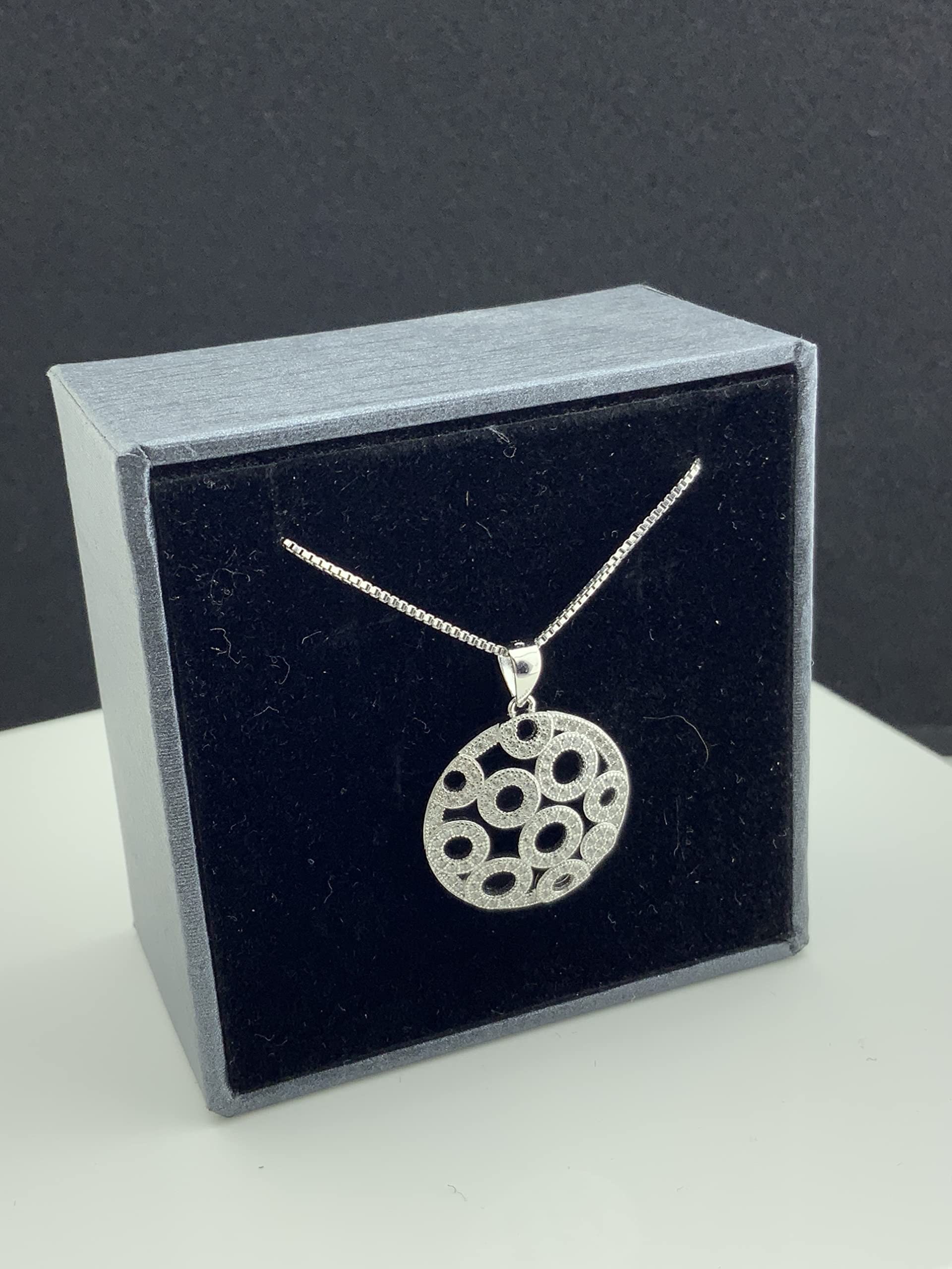 Sterling Silver Cz Charm Necklace for Women & Teens - Elegant Gift & Party Wear