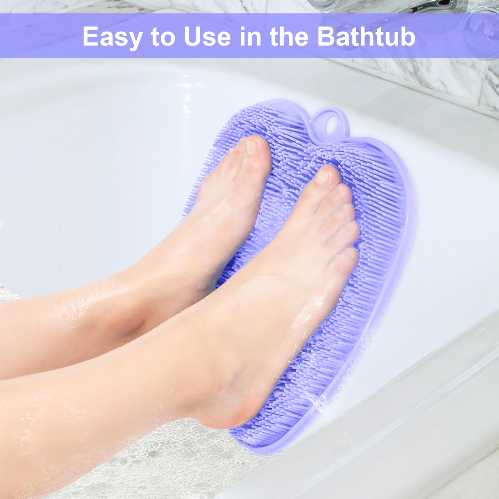 BESKAR Non-Slip Shower Foot Scrubber Mat - Exfoliating & Reflexology for Relaxing Feet Spa
