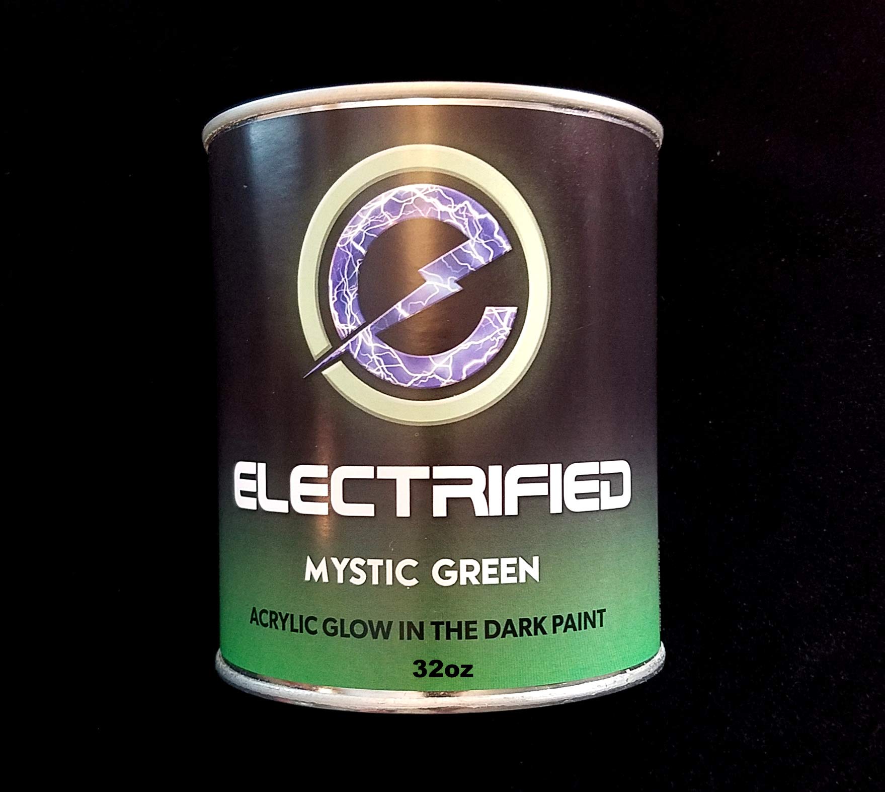 Glow in the Dark Paint - 32oz Mystic Green - Water-Based Acrylic Glow Paint for Art, Theater, Safety Signs & Halloween Decor - Professional Grade - Perfect for DIY Projects, Kids Crafts & Home Decor