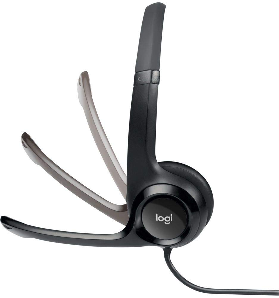 Logitech H390 USB Computer Headset with Noise Cancelling Mic - Comfortable Over-Ear Headphones for PC, Laptop, Office & Gaming (Renewed, Black) - Perfect for Work Calls, Online Classes & Video Conferencing