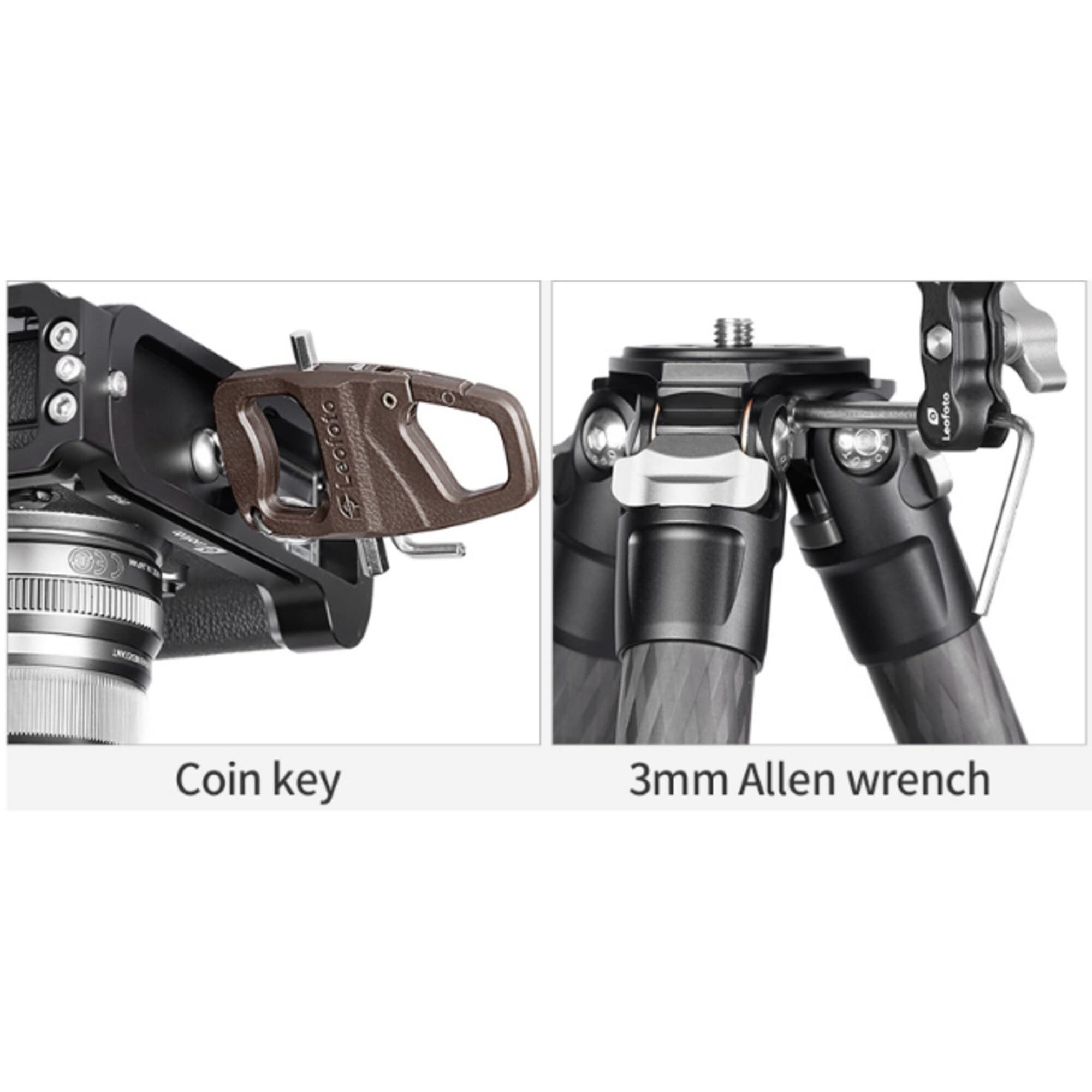 Leofoto MPL & MPL-2 Multi-Function Survival Tool - Professional Photographer's Allen Wrench Kit with Tripod Carabiner Clip - Perfect for Outdoor Adventures, Hiking & Camera Equipment Maintenance