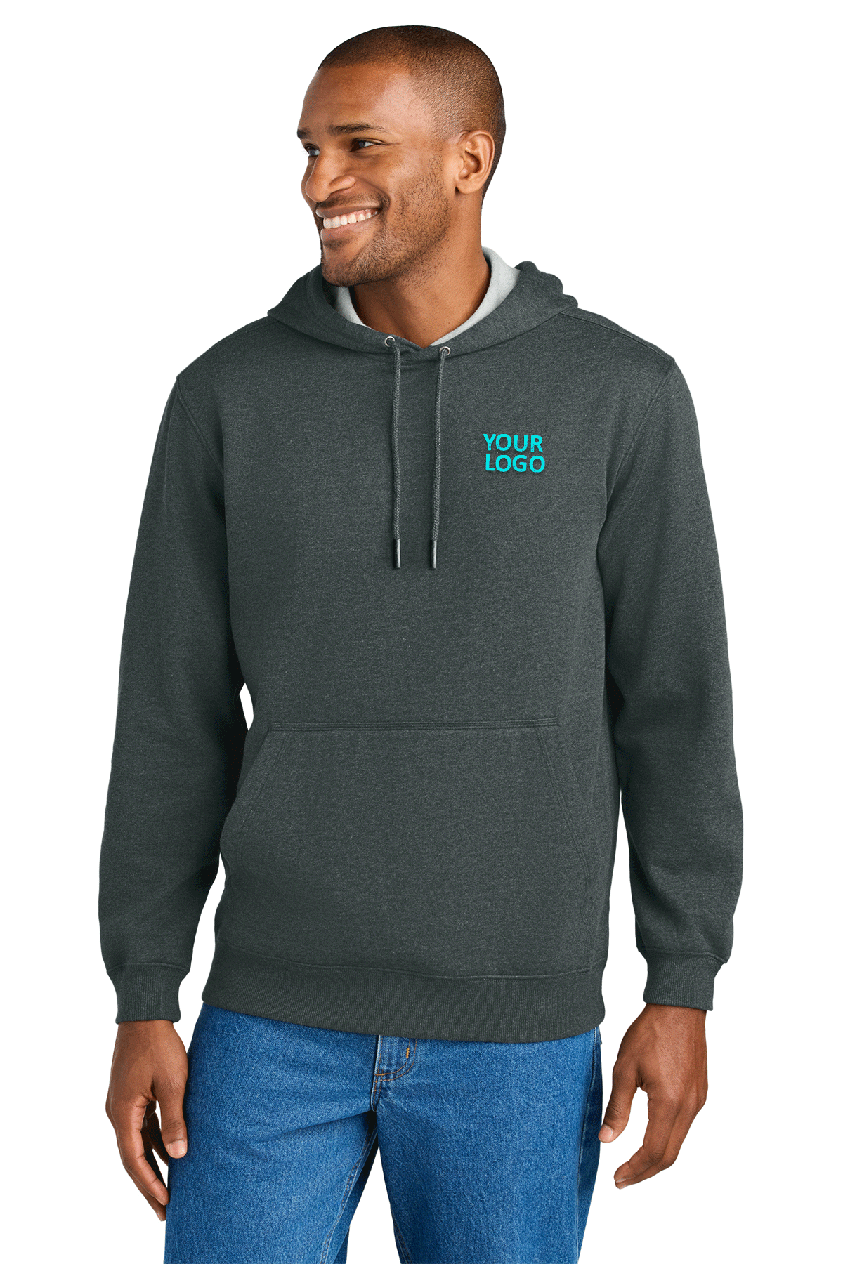 CornerStone Tough Fleece Custom Pullover Hoodies for Men & Women - Soft & Durable Charcoal Heather Sweatshirt - Perfect for Gym, Casual Wear & Outdoor Activities